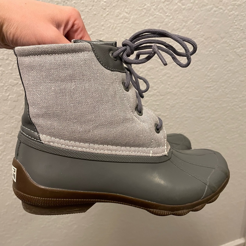 Sperry Saltwater Syren Gulf Quilt Duck Boot Grey Glitter STS84447 Women’s Size 7